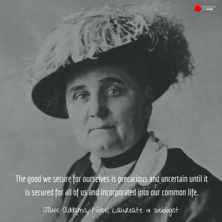 Close up of Addams’ face, she is wearing a hat